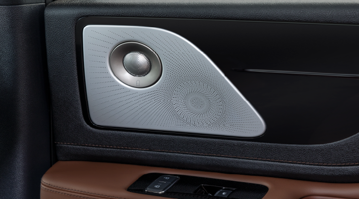 A close-up of a speaker located on the door’s interior is shown. | Bayway Lincoln in Houston TX