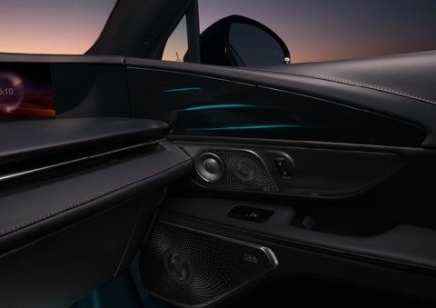 Selectable ambient lighting glows in the passenger door panel. | Bayway Lincoln in Houston TX