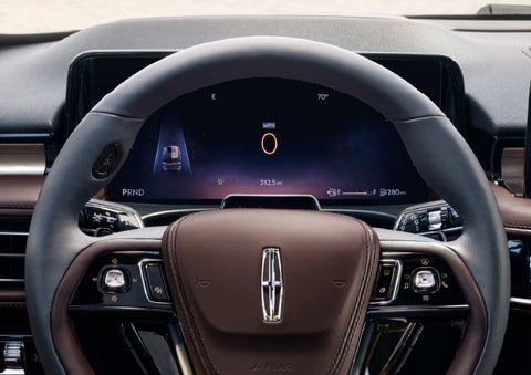 The driver’s information cluster display behind the steering wheel is shown. | Bayway Lincoln in Houston TX