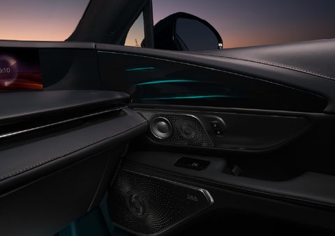 Selectable ambient lighting glows in the passenger door panel. | Bayway Lincoln in Houston TX