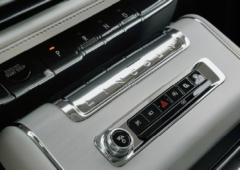 The piano key gear selector of a 2027 Lincoln Aviator® Back Label™ SUV. | Bayway Lincoln in Houston TX