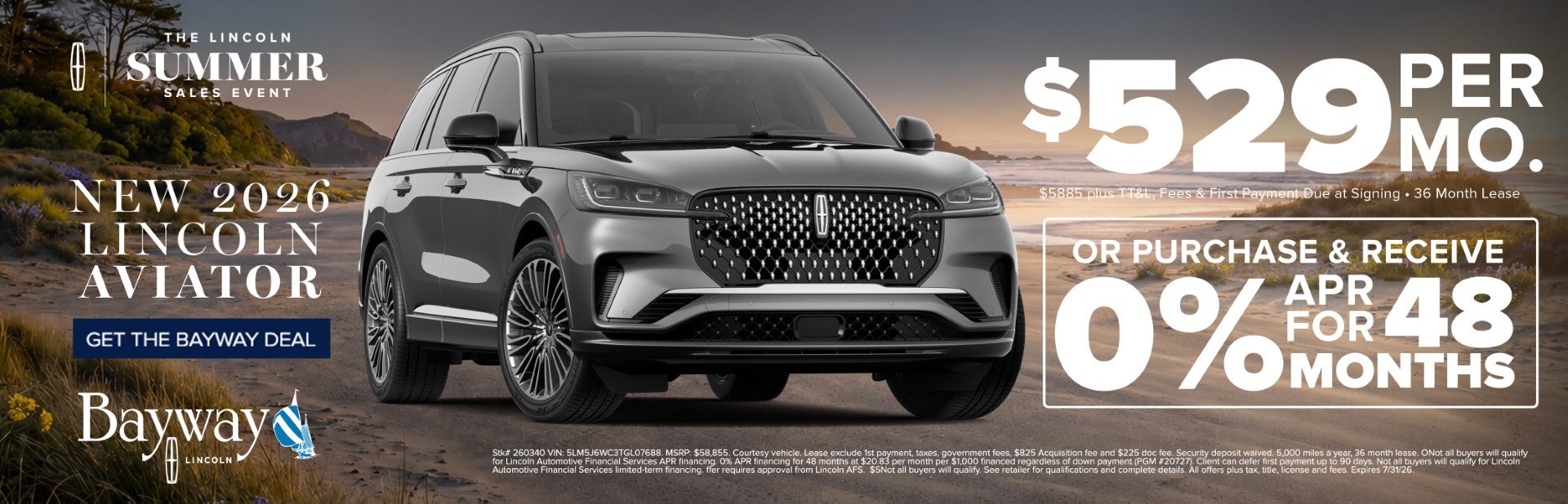 New 2026 Lincoln Aviator offer