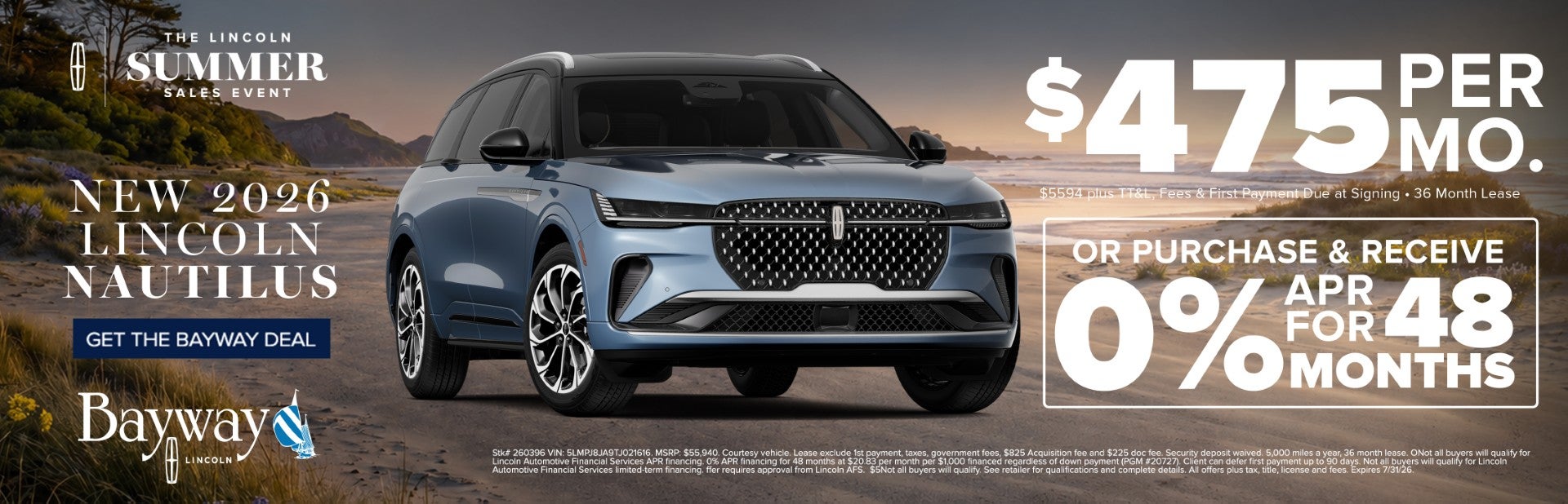 New 2026 Lincoln Nautilus offer
