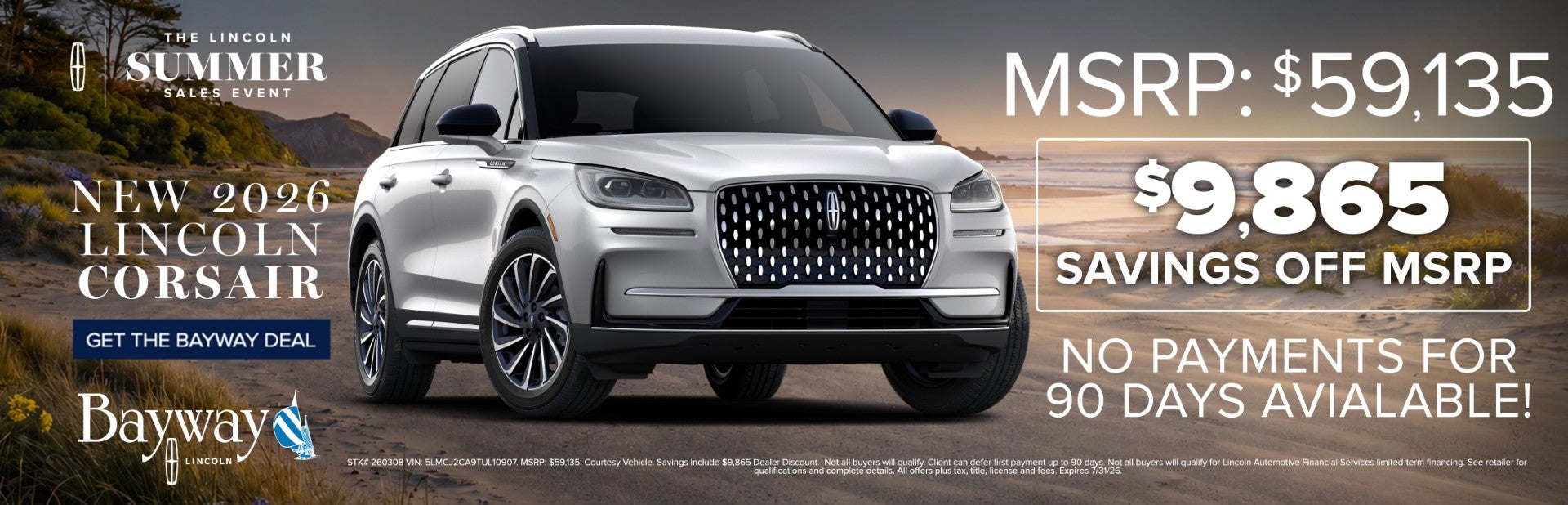 New 2026 Lincoln Corsair offer